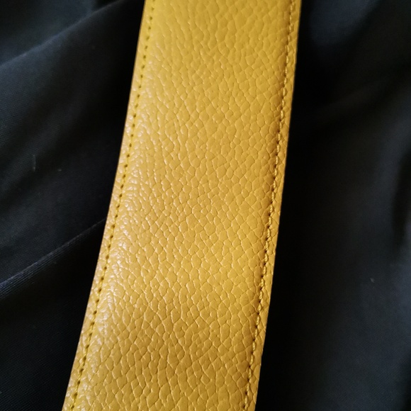 Avignon Yellow leather belt,Made in Spain - Picture 5 of 7